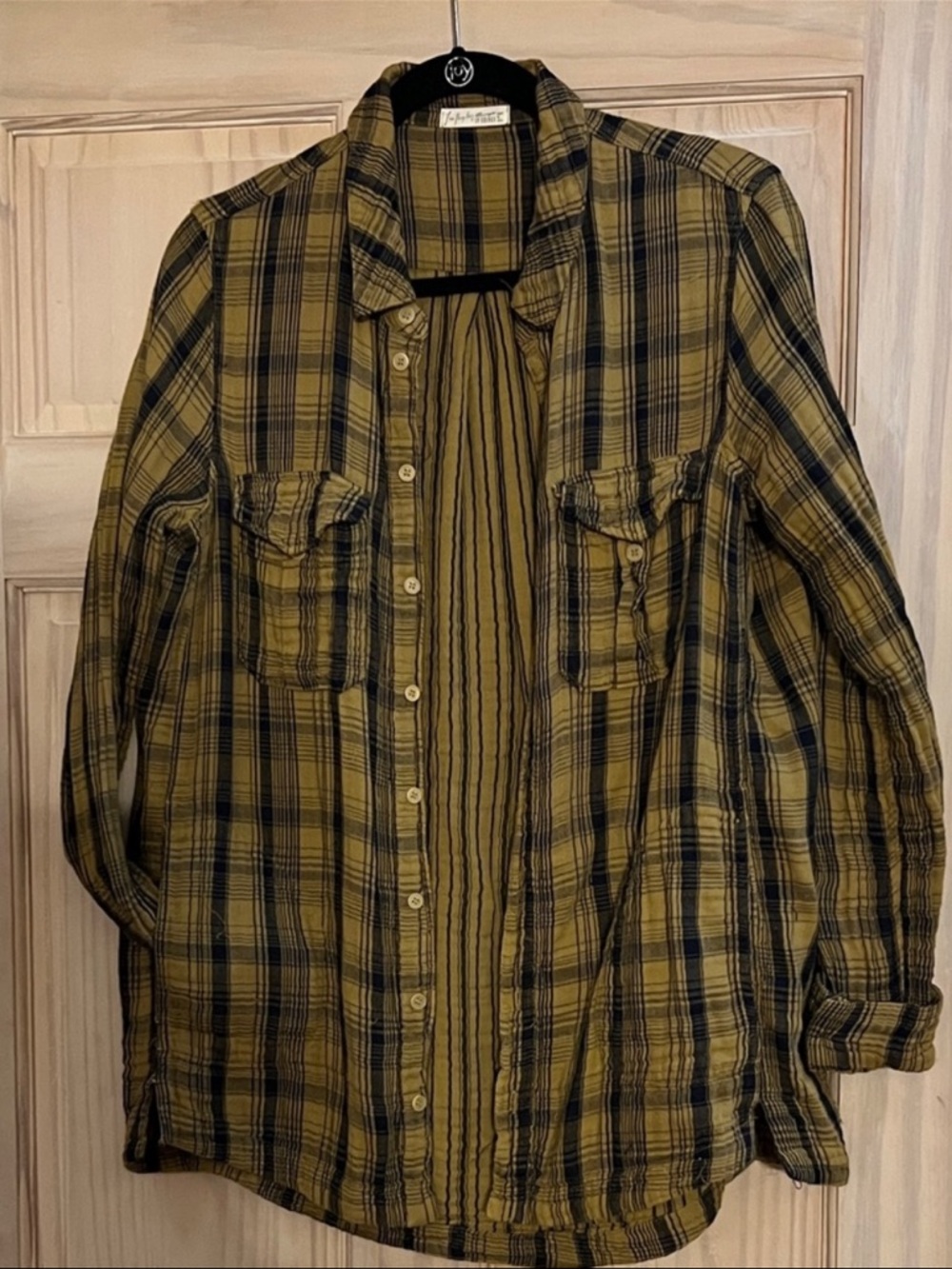 🤞 M GUC Free People x CP Shades crazy soft Plaid Button Down Shirt with POCKETS! - Picture 9 of 10
